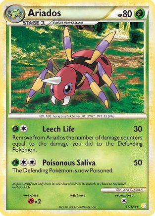 Ariados 015  HeartGold SoulSilver - Rare