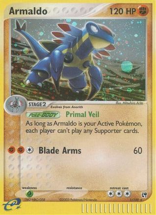 Armaldo 001  - Reverse Holofoil Sandstorm - Holo Rare