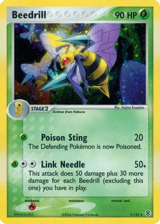 Beedrill 001/112  - Reverse Holofoil FireRed & LeafGreen - Holo Rare
