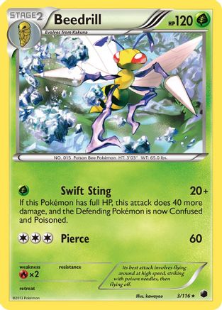 Beedrill 003/116  - Reverse Holofoil Plasma Freeze - Rare