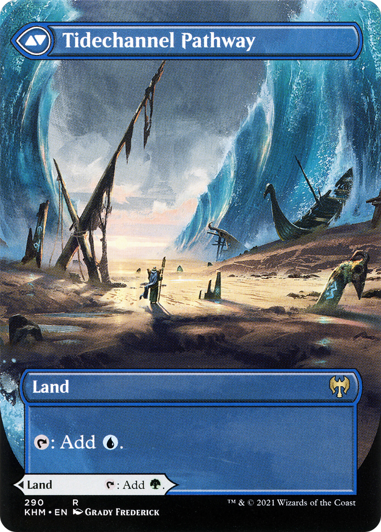 Barkchannel Pathway // Tidechannel Pathway (KHM-290) - Kaldheim: (Showcase) (Borderless) Foil