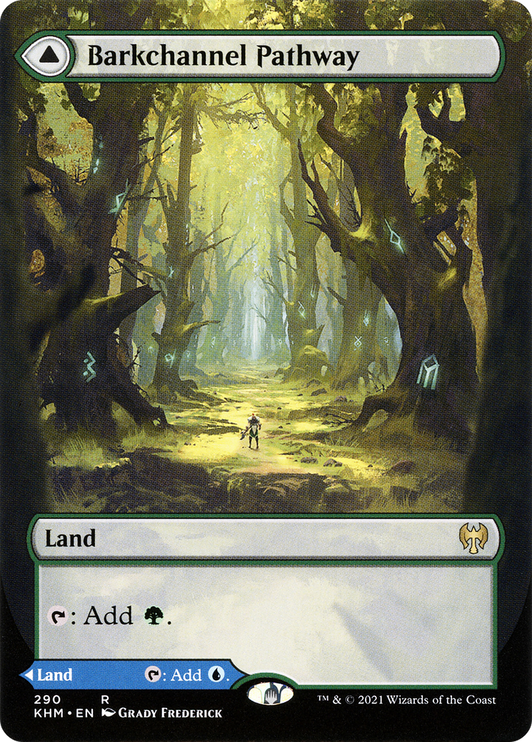Barkchannel Pathway // Tidechannel Pathway (KHM-290) - Kaldheim: (Showcase) (Borderless) Foil