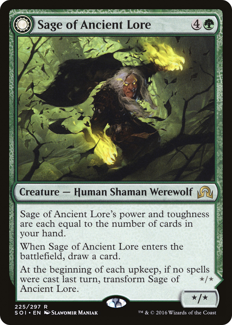 Sage of Ancient Lore // Werewolf of Ancient Hunger (SOI-225) - Shadows over Innistrad: (Double Faced Transform)