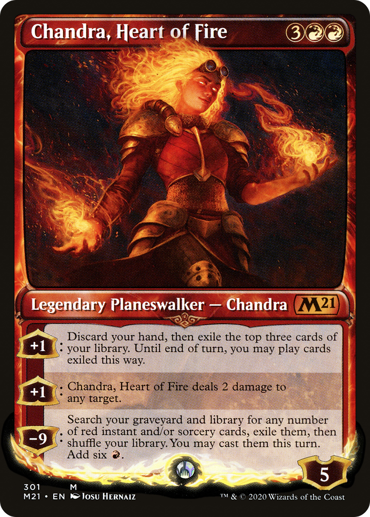Chandra, Heart of Fire (M21-301) - Core Set 2021: (Showcase) Foil