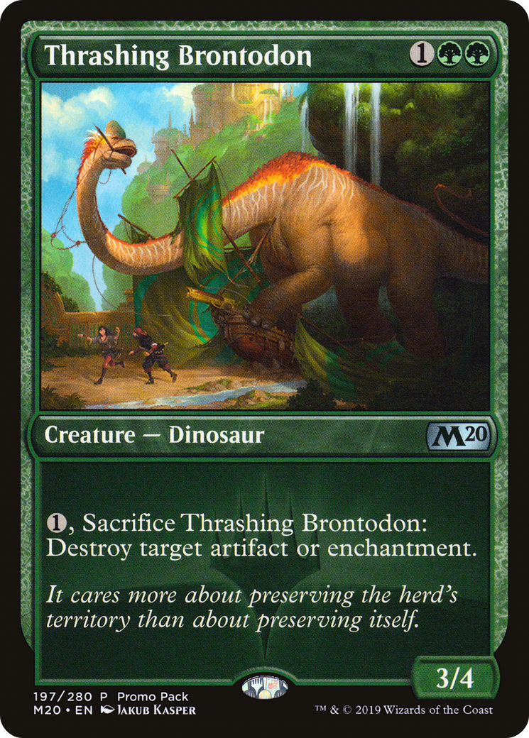 Thrashing Brontodon (PPM20-197) - Core Set 2020 Promos Foil
