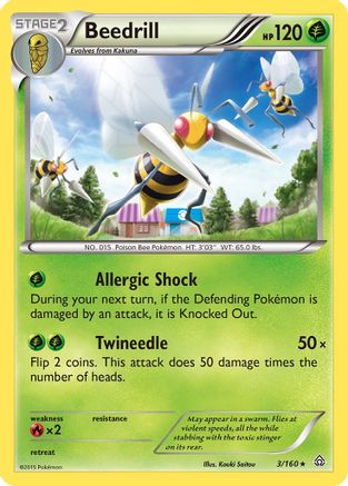 Beedrill 003/160  - Reverse Holofoil XY  Primal Clash - Rare