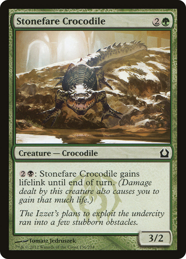 Stonefare Crocodile (RTR-136) - Return to Ravnica Foil