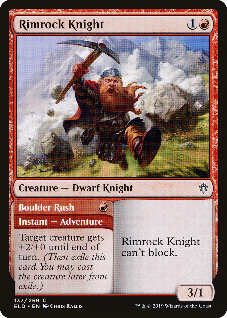 Rimrock Knight // Boulder Rush (ELD-137) - Throne of Eldraine Foil