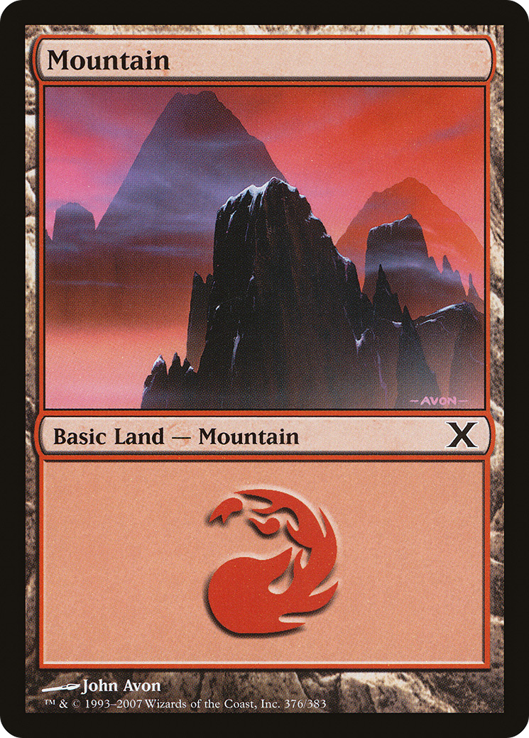 Mountain (10E-376) - Tenth Edition Foil