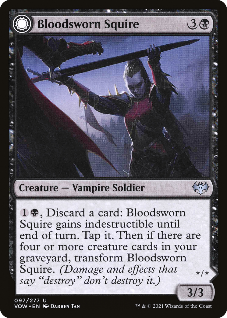 Bloodsworn Squire // Bloodsworn Knight (VOW-097) - Innistrad: Crimson Vow: (Double Faced Transform) Foil