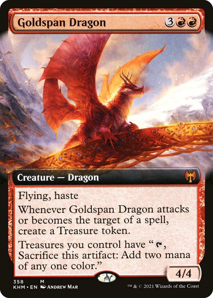 Goldspan Dragon (KHM-358) - Kaldheim: (Extended Art) Foil