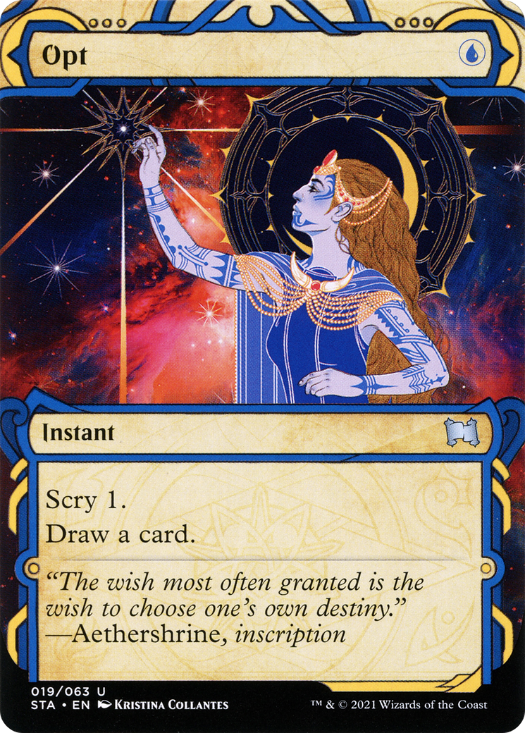 Opt (STA-019) - Strixhaven Mystical Archive: (Showcase) (Borderless) Etched Foil