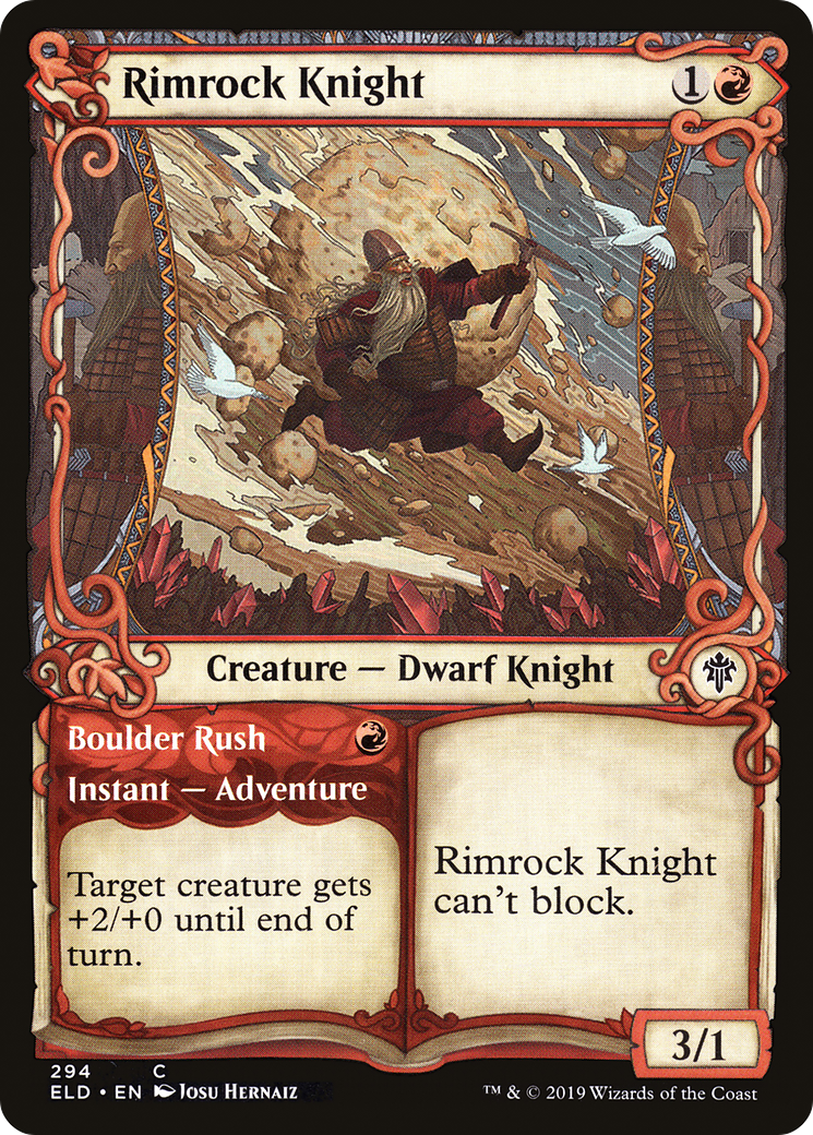 Rimrock Knight // Boulder Rush (ELD-294) - Throne of Eldraine: (Showcase) Foil