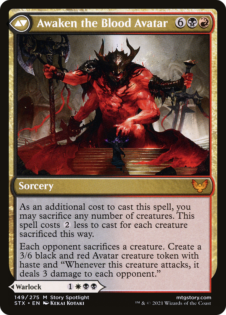 Extus, Oriq Overlord // Awaken the Blood Avatar (STX-149) - Strixhaven: School of Mages