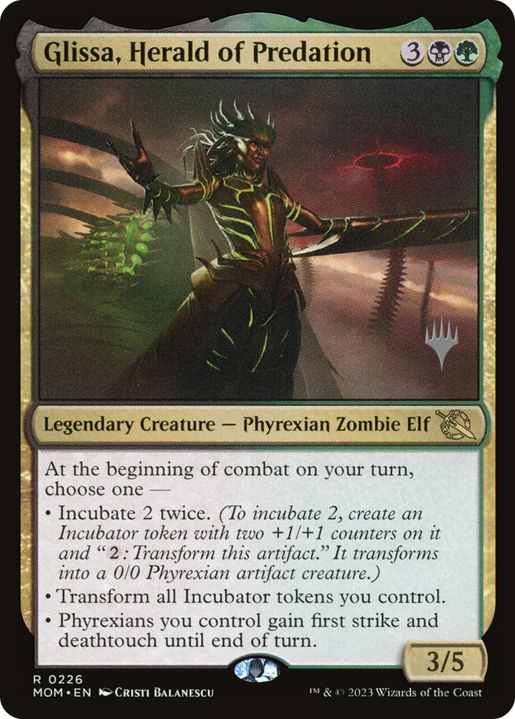 Glissa, Herald of Predation (PPMOM-226P) - March of the Machine Promos Foil