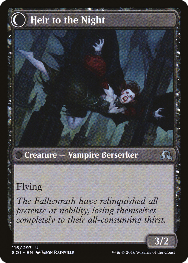 Heir of Falkenrath // Heir to the Night (SOI-116) - Shadows over Innistrad: (Double Faced Transform)
