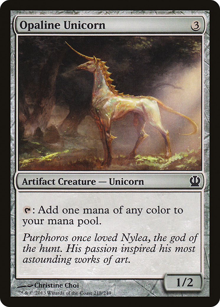 Opaline Unicorn (THS-218) - Theros Foil