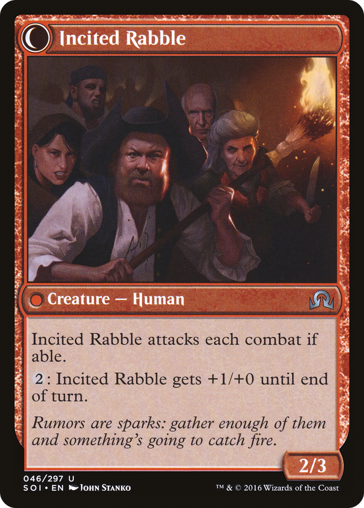 Town Gossipmonger // Incited Rabble (SOI-046) - Shadows over Innistrad: (Double Faced Transform)