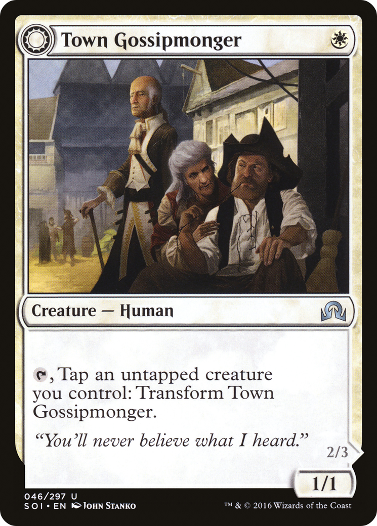 Town Gossipmonger // Incited Rabble (SOI-046) - Shadows over Innistrad: (Double Faced Transform)