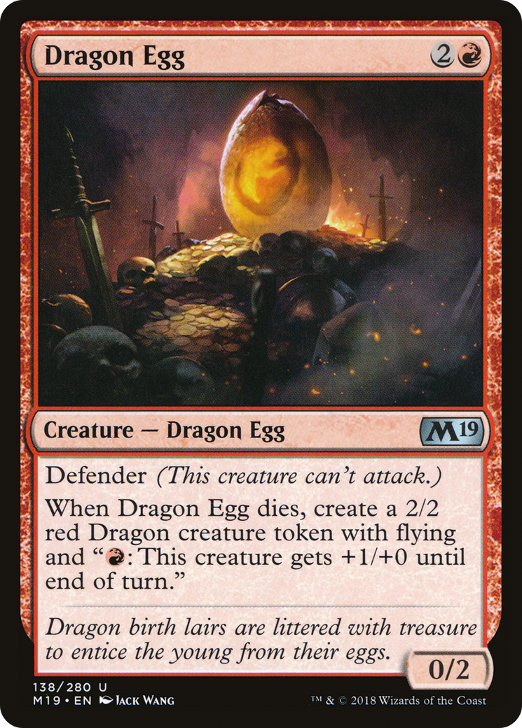 Dragon Egg (M19-138) - Core Set 2019 Foil