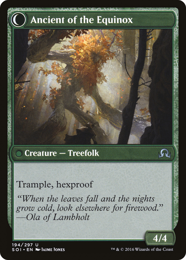 Autumnal Gloom // Ancient of the Equinox (SOI-194) - Shadows over Innistrad: (Double Faced Transform)