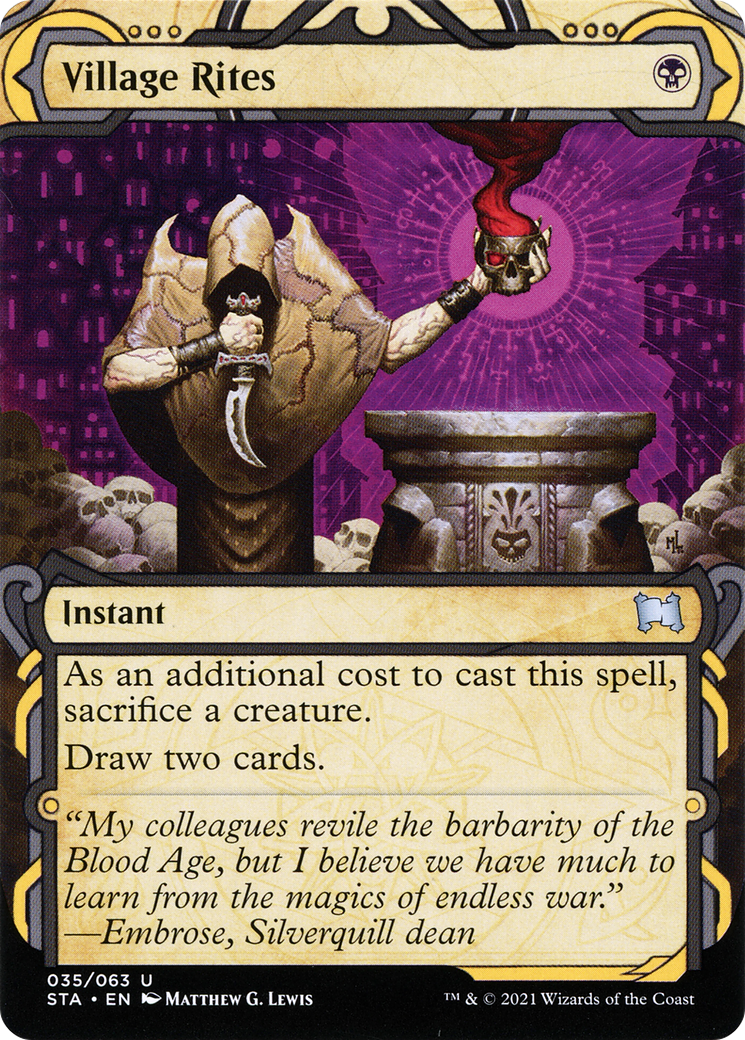Village Rites (STA-035) - Strixhaven Mystical Archive: (Showcase) (Borderless) Etched Foil