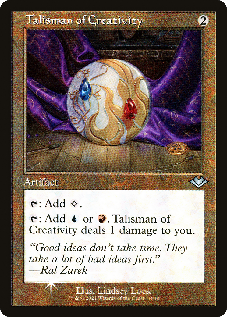 Talisman of Creativity (MH1-034) - Modern Horizons 1 Timeshifts Etched Foil