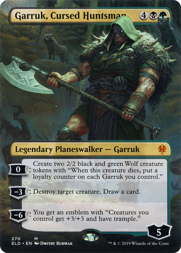 Garruk, Cursed Huntsman (ELD-270) - Throne of Eldraine (Borderless)